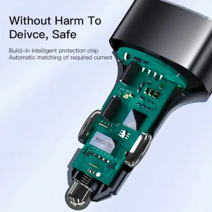 Yesido Y46 42W 3 USB Port Car Fast Charger(Black) - Car Charger by Yesido | Online Shopping UK | buy2fix
