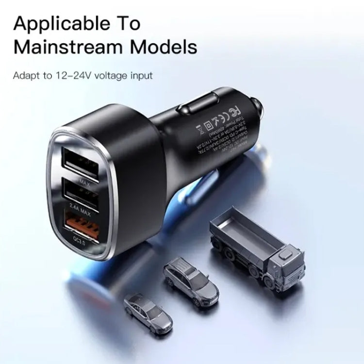 Yesido Y46 42W 3 USB Port Car Fast Charger(Black) - Car Charger by Yesido | Online Shopping UK | buy2fix