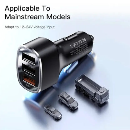 Yesido Y46 42W 3 USB Port Car Fast Charger(Black) - Car Charger by Yesido | Online Shopping UK | buy2fix