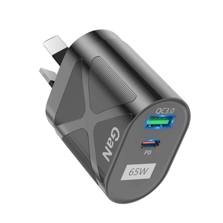 65W GAN PD + QC3.0 Fast Charger Phone Notebook Computer Universal Charging Head, Plug: AU Plug Black by buy2fix