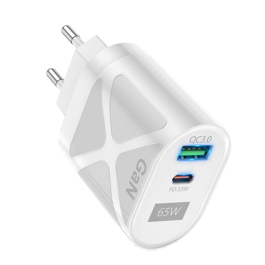 65W GAN PD + QC3.0 Fast Charger Phone Notebook Computer Universal Charging Head, Plug: EU Plug White - USB Charger by buy2fix | Online Shopping UK | buy2fix