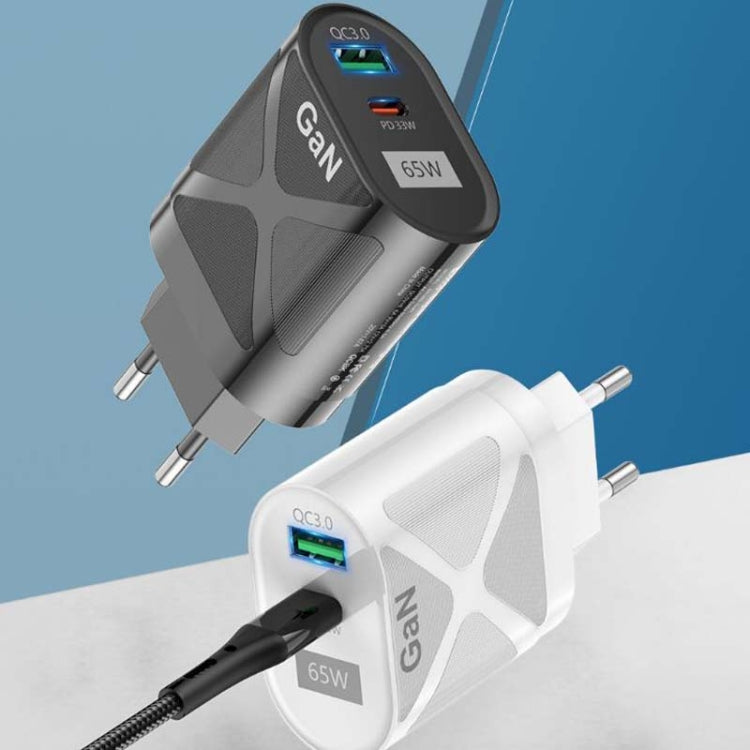 65W GAN PD + QC3.0 Fast Charger Phone Notebook Computer Universal Charging Head, Plug: UK Plug Black by buy2fix