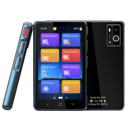 P40 Multi-country Smart Translator Simultaneous Interpretation Photo Offline Translation Recording to Translation(Black) -  by buy2fix | Online Shopping UK | buy2fix