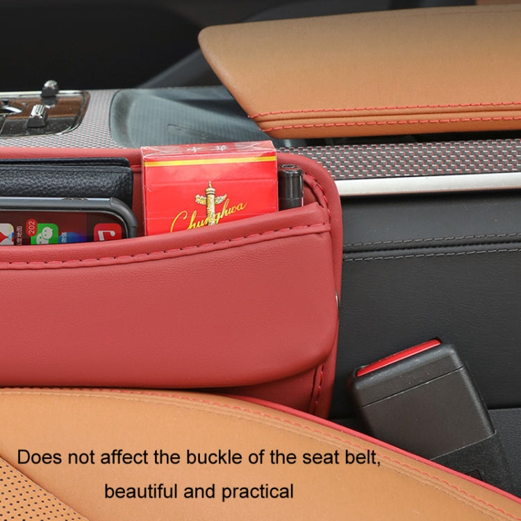 Car Gap Storage Box Seat Decoration Seat Filler Organizer(Wine Red) by buy2fix