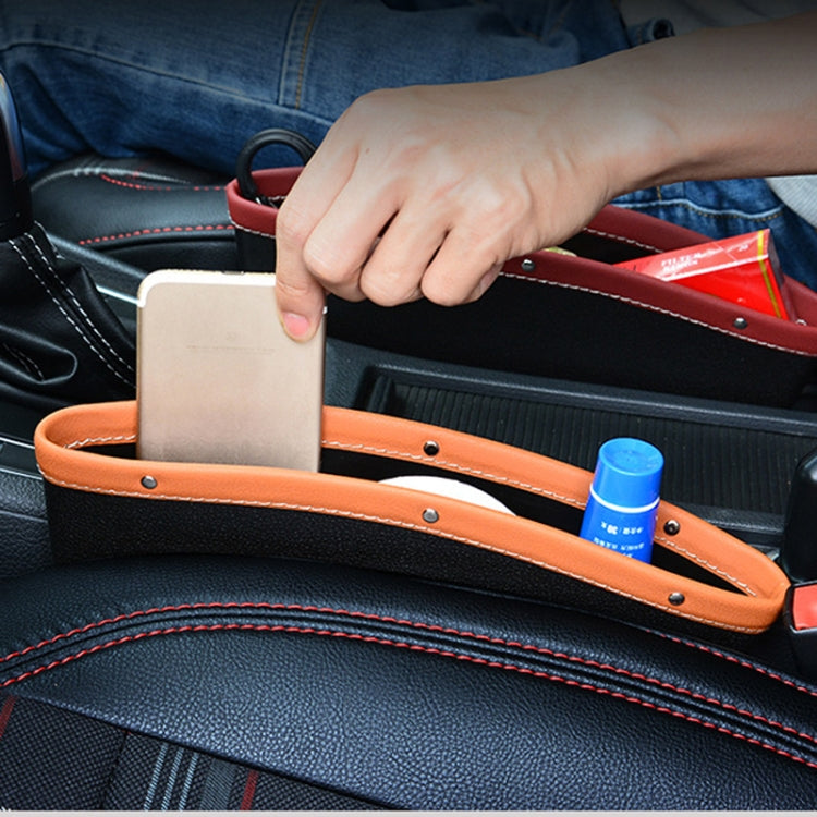 Car Seat Gap Leak-Proof Debris Mobile Phone Storage Box(Brown) by buy2fix