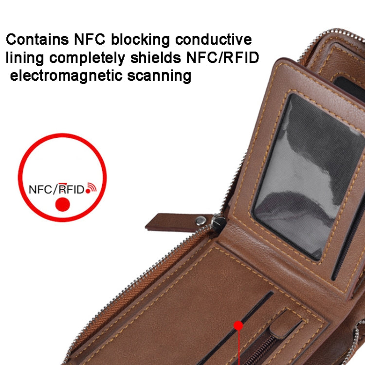 DEABOLAR Men Short Type PU Wallet Retro Zipper RFID Antimagnetic Card Holder(Grey) - Antimagnetic RFID Package by DEABOLAR | Online Shopping UK | buy2fix