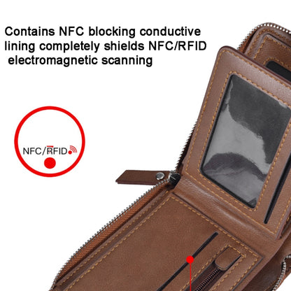 DEABOLAR Men Short Type PU Wallet Retro Zipper RFID Antimagnetic Card Holder(Grey) - Antimagnetic RFID Package by DEABOLAR | Online Shopping UK | buy2fix