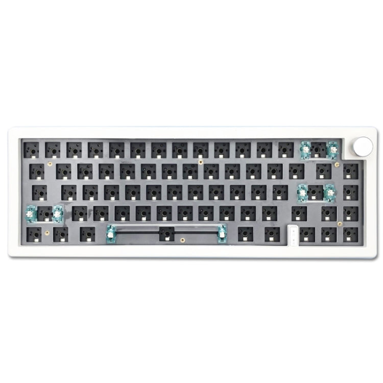 67 Keys Three-mode Customized DIY With Knob Mechanical Keyboard Kit Supports Hot Plug RGB Backlight, Color: White by buy2fix