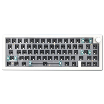 67 Keys Three-mode Customized DIY With Knob Mechanical Keyboard Kit Supports Hot Plug RGB Backlight, Color: White by buy2fix
