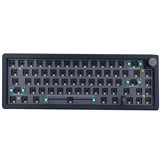 67 Keys Three-mode Customized DIY With Knob Mechanical Keyboard Kit Supports Hot Plug RGB Backlight, Color: Black by buy2fix
