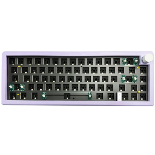 67 Keys Three-mode Customized DIY With Knob Mechanical Keyboard Kit Supports Hot Plug RGB Backlight, Color: Purple by buy2fix