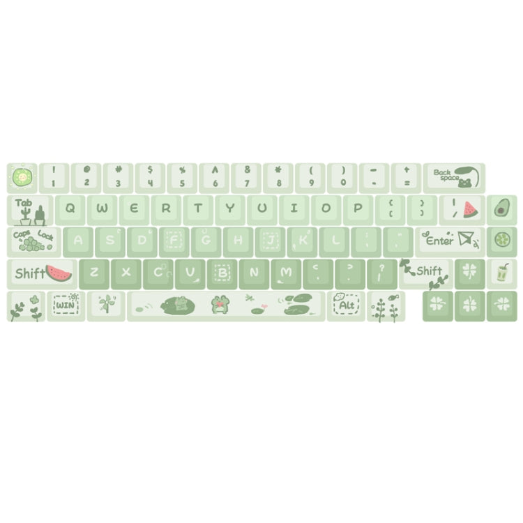66 Keys 5-sided Heat Rise PBT Personalized Keycaps(Green) by buy2fix