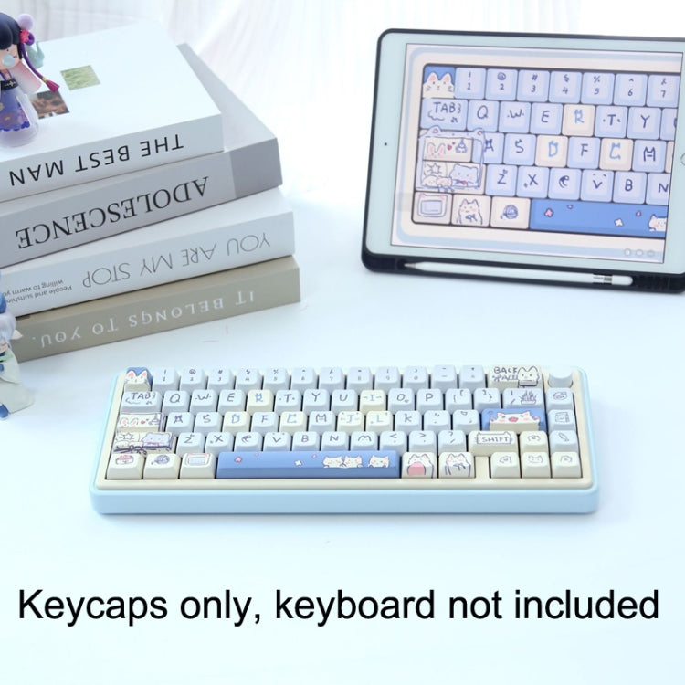 66 Keys 5-sided Heat Rise PBT Personalized Keycaps(Blue) by buy2fix
