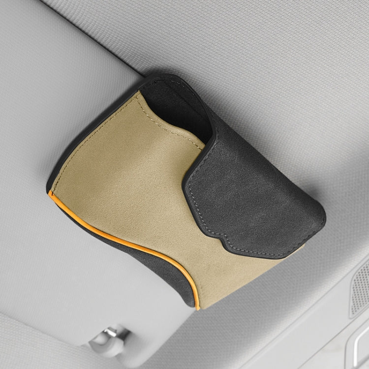 Car Sun Visor Multifunctional Glasses Case Card Storage Bracket(Beige) by buy2fix