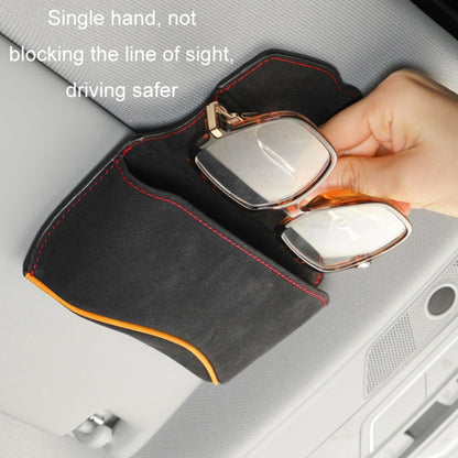 Car Sun Visor Multifunctional Glasses Case Card Storage Bracket(Mocha Brown) by buy2fix