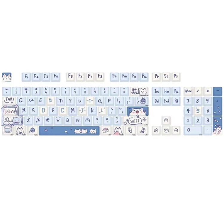 148 Keys MDA Height 5-sided Heat Rise PBT Mechanical Keyboard Keycaps(Blue) by buy2fix