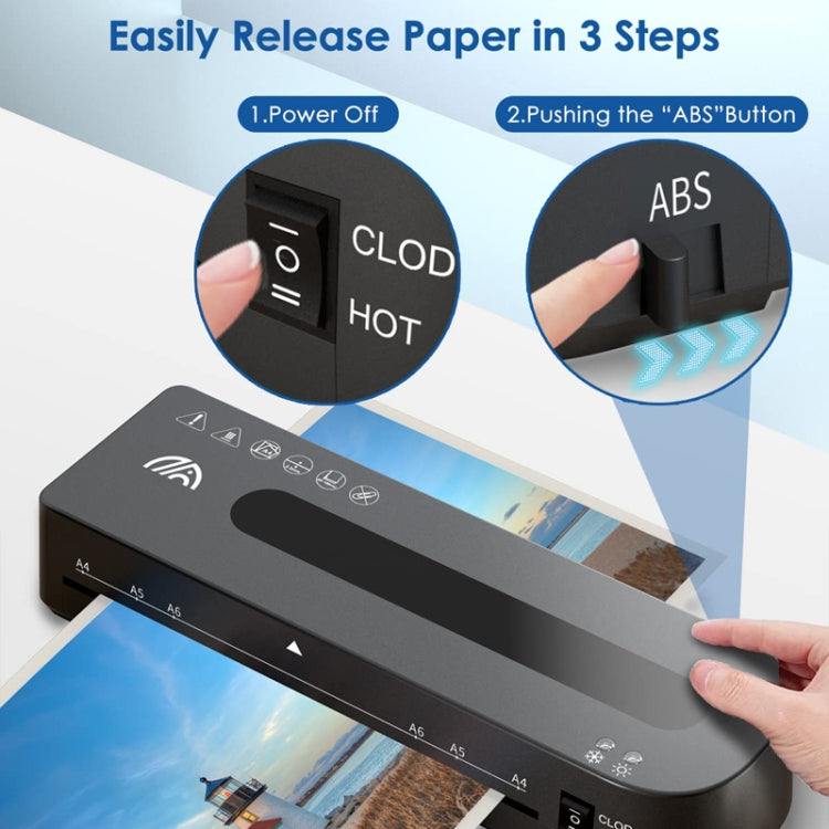 FN333 A4 Photo Laminating Machine With Hot And Cold Mode, Size: Set 3(UK Plug) by buy2fix