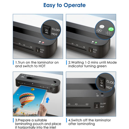FN333 A4 Photo Laminating Machine With Hot And Cold Mode, Size: Set 2(US Plug) by buy2fix