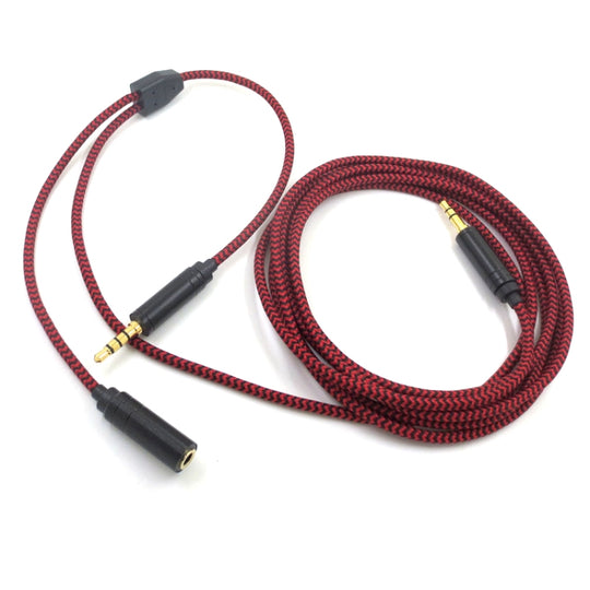 Câble audio d'enregistrement en direct de fête vocale de 3,5 mm, câble de liaison de chat d'ordinateur de projection de jeu mobile (rouge noir)