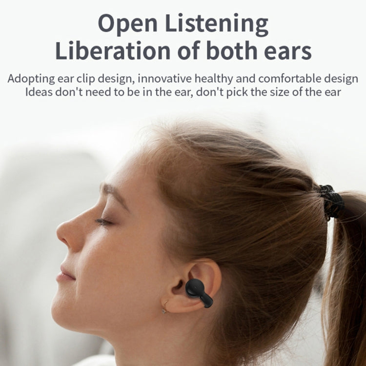 Clip Ear Stereo External Sound Without Hurting Ear Business Sports Model Bluetooth Earphones(Black) by buy2fix