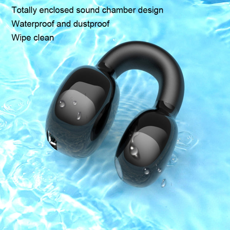 Clip Ear Stereo External Sound Without Hurting Ear Business Sports Model Bluetooth Earphones(Black) by buy2fix
