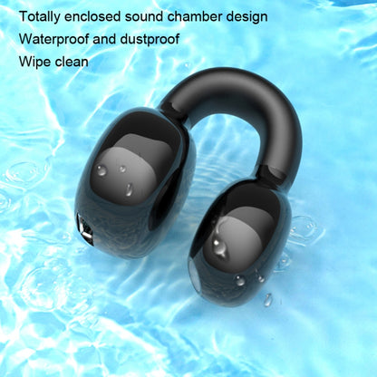 Clip Ear Stereo External Sound Without Hurting Ear Business Sports Model Bluetooth Earphones(Black) by buy2fix