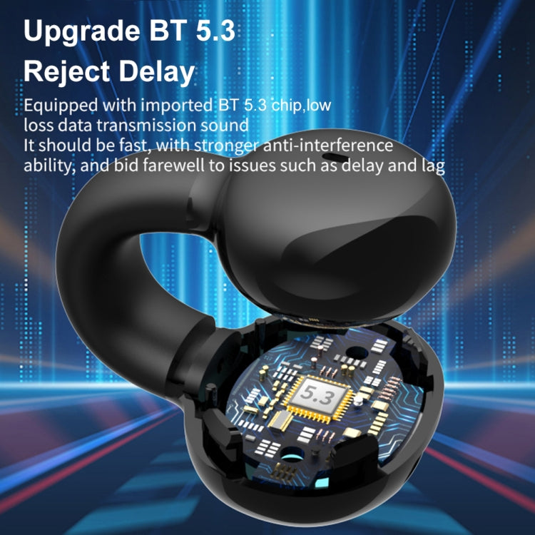 Clip Ear Stereo External Sound Without Hurting Ear Business Sports Model Bluetooth Earphones(Black) by buy2fix