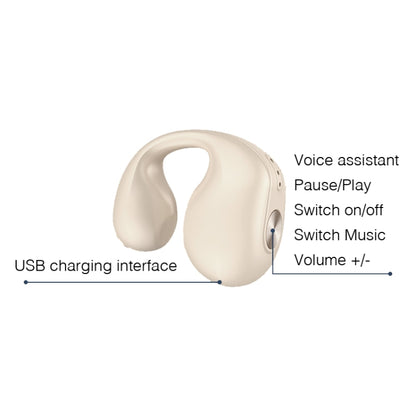 Single Ear Bone Conduction Bluetooth Earphone In-Ear Wearable Running Sports Mini(White) by buy2fix