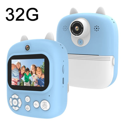 1200W Pixel  2.4 Inch Display Children Print Instant Camera 32G+Card Reader Blue - Children Cameras by buy2fix | Online Shopping UK | buy2fix