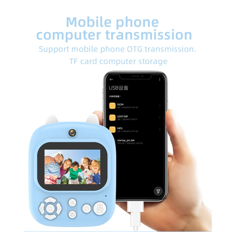 1200W Pixel  2.4 Inch Display Children Print Instant Camera Standard Blue - Children Cameras by buy2fix | Online Shopping UK | buy2fix