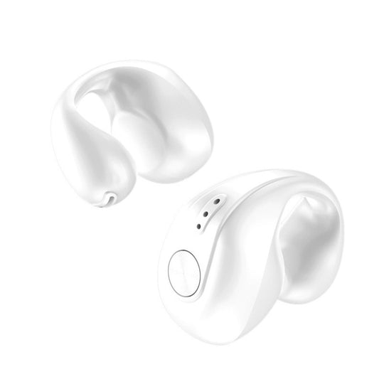 Dual Ear Bone Conduction Wireless Bluetooth Earphones Ear Clip Wear Mini Sport(White)