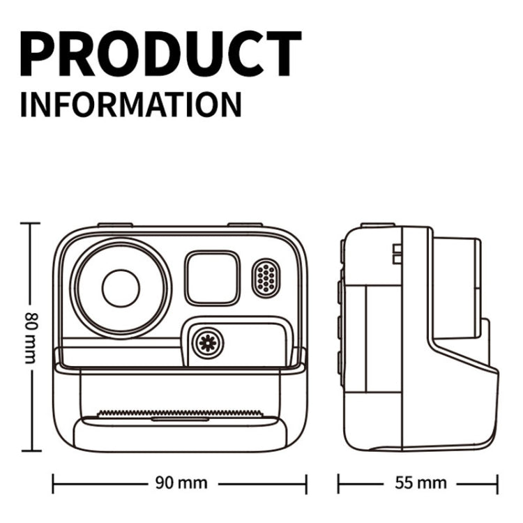 Children Instant Print Camera 4800W Pixel 2-Inch Screen Dual Lens Photography Camera(Without Memory Card Yellow) - Children Cameras by buy2fix | Online Shopping UK | buy2fix