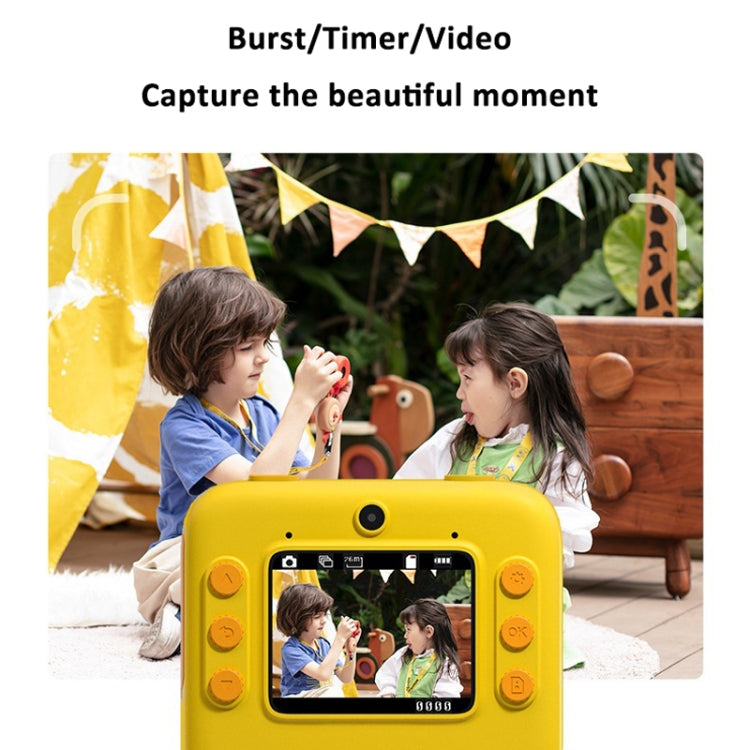 Children Instant Print Camera 4800W Pixel 2-Inch Screen Dual Lens Photography Camera(Without Memory Card Yellow) - Children Cameras by buy2fix | Online Shopping UK | buy2fix