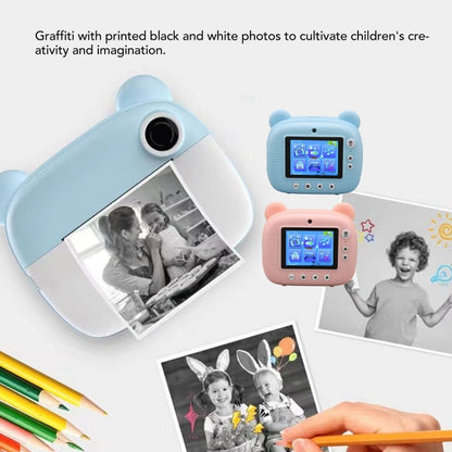 Children Instant Print Camera 1080P 2.4-Inch IPS Screen Dual Lens Photography Camera(Blue) - Children Cameras by buy2fix | Online Shopping UK | buy2fix