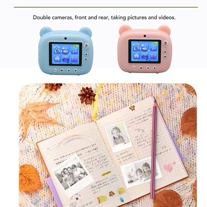 Children Instant Print Camera 1080P 2.4-Inch IPS Screen Dual Lens Photography Camera(Blue) - Children Cameras by buy2fix | Online Shopping UK | buy2fix