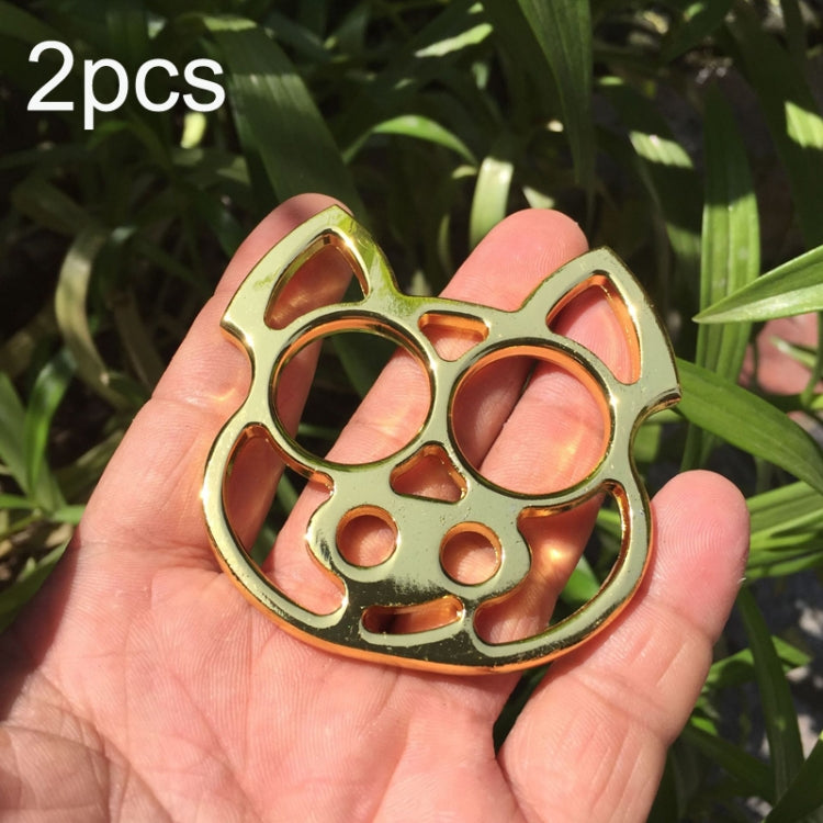 2pcs Cartoon Pig Self-Defense KeyChain Fist Gloves Finger Buckle Emergency Window Breaker(Gold) by buy2fix