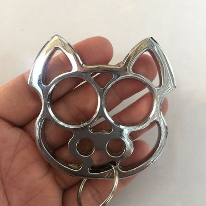 2pcs Cartoon Pig Self-Defense KeyChain Fist Gloves Finger Buckle Emergency Window Breaker(Silver) by buy2fix