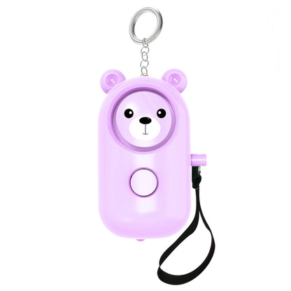 130dB LED Personal Alarm Pull Ring Outdoor Self-defense Products, Specification: Bear Style (Purple) by buy2fix