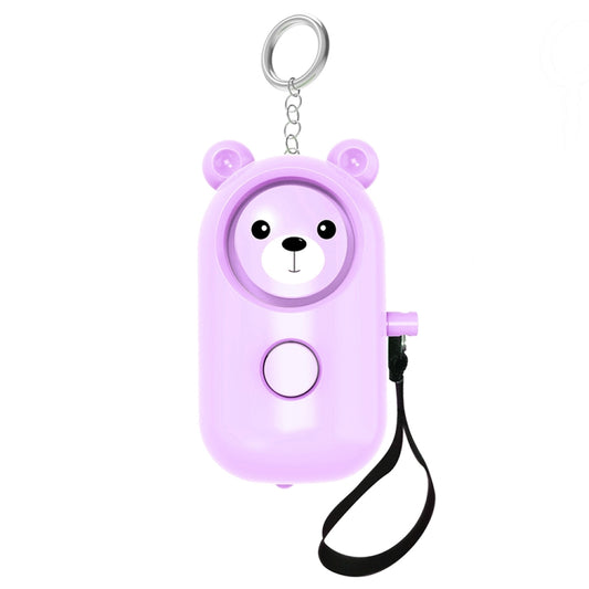 130dB LED Personal Alarm Pull Ring Outdoor Self-defense Products, Specification: Bear Style (Purple) by buy2fix