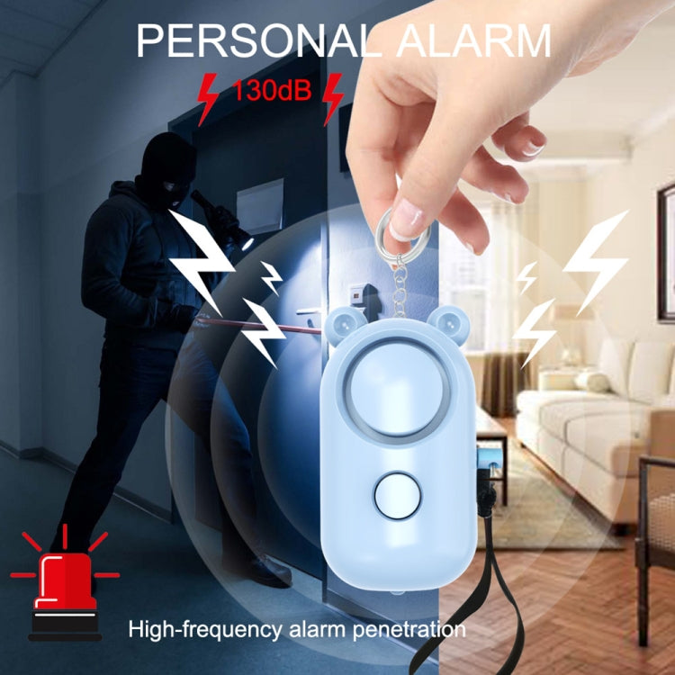 130dB LED Personal Alarm Pull Ring Outdoor Self-defense Products, Specification: Bear Style (Blue) by buy2fix