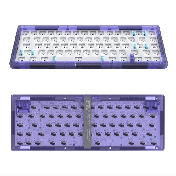 Hot Swap Shaft Wired RGB Back Light Customized Mechanical Keyboard Kit(Purple Transparent) by buy2fix