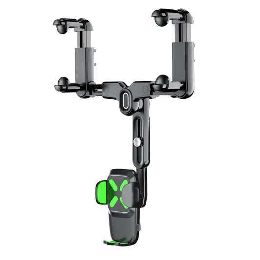 Car Rearview Mirror Navigation Retractable Multifunctional Mobile Phone Holder(Green) by buy2fix