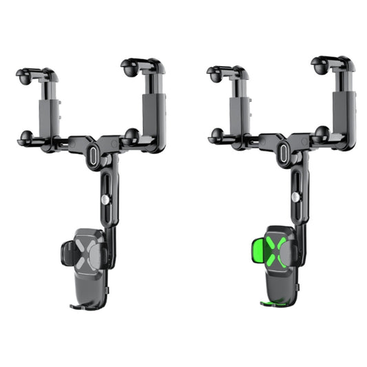 Car Rearview Mirror Navigation Retractable Multifunctional Mobile Phone Holder(Green) by buy2fix