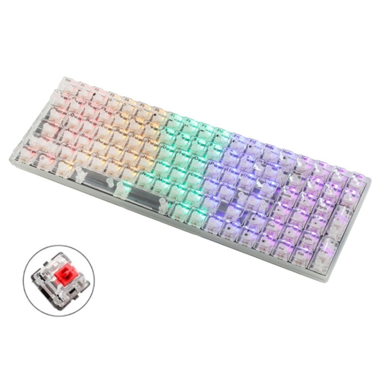 100 Keys Customized Gaming Wired Mechanical Keyboard Transparent Keycap Red Shaft (White) by buy2fix
