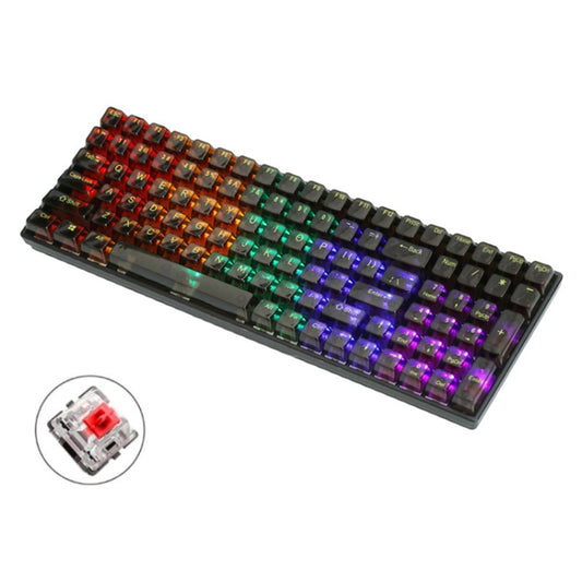 100 Keys Customized Gaming Wired Mechanical Keyboard Transparent Keycap Red Shaft (Black) by buy2fix