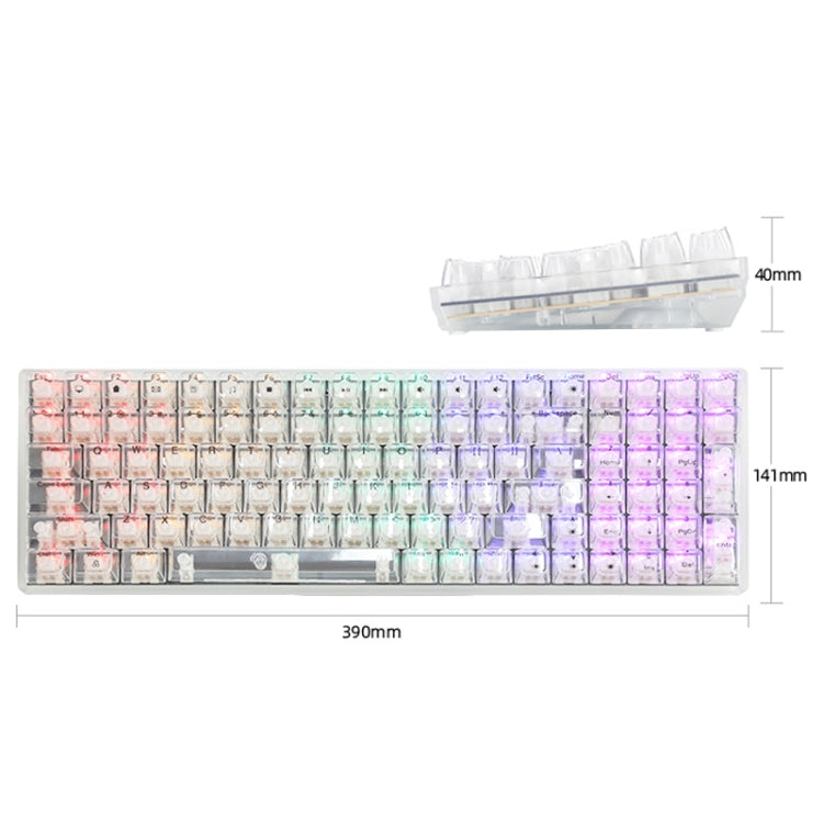 100 Keys Customized Gaming Wired Mechanical Keyboard Transparent Keycap Green Shaft (Black) by buy2fix