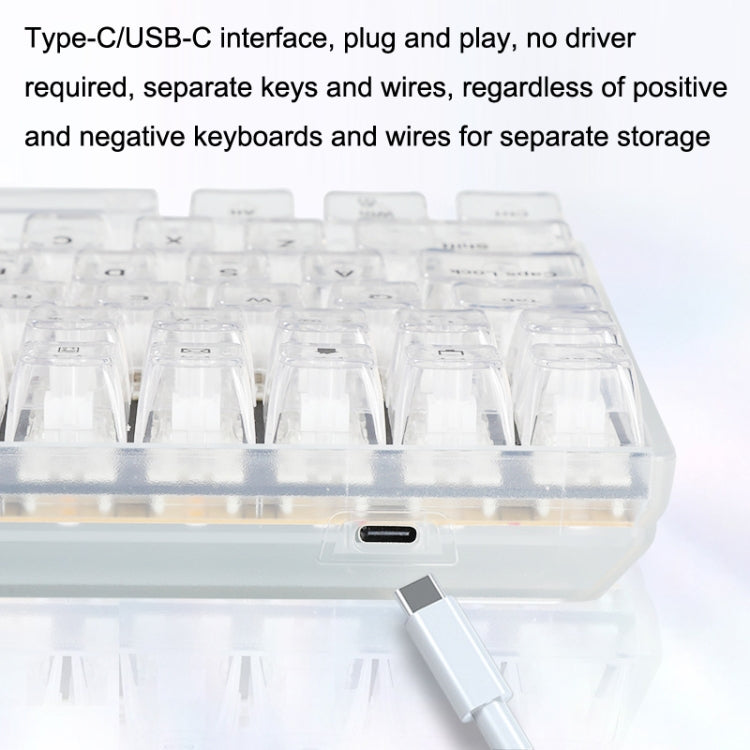 100 Keys Customized Gaming Wired Mechanical Keyboard Transparent Keycap Red Shaft (White) by buy2fix