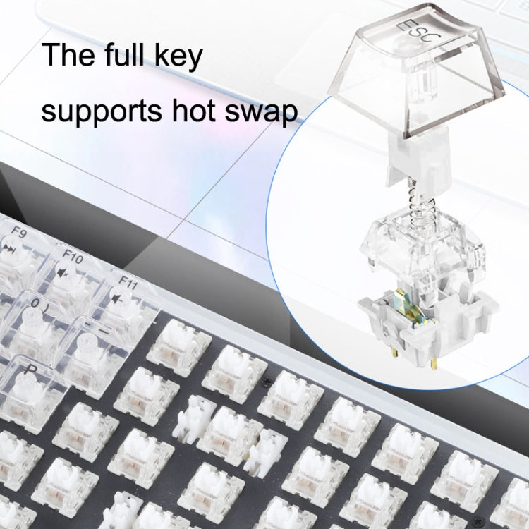 100 Keys Customized Gaming Wired Mechanical Keyboard Transparent Keycap Green Shaft (Black) by buy2fix