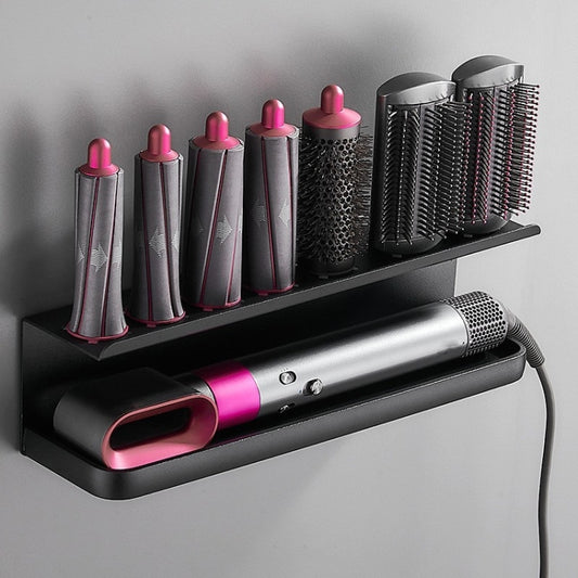 For Dyson Airwrap Wall-Mounted Shelf Storage Rack, Style: B Type Black - Shelves by buy2fix | Online Shopping UK | buy2fix