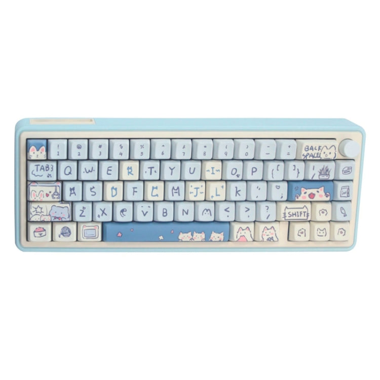 Bluetooth Wireless 3-mode RGB Backlit Gaming Mechanical Keyboard Aluminum Alloy Kit + Keycap(Light Blue) by buy2fix